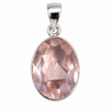 Faceted Rose Quartz Sterling Silver Pendant