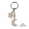 Rose Quartz Moon & Star Keychain