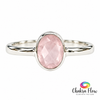Faceted Rose Quartz Sterling Silver Ring
