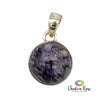 Round Charoite Sterling Silver Pendant