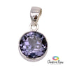 Round Faceted Alexandrite Sterling Silver Pendant