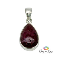 Ruby Teardrop Sterling Silver Pendant