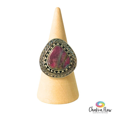 Ruby Zoisite Sterling Silver Ring Size 6
