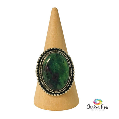 Ruby Zoisite Sterling Silver Ring Size 8