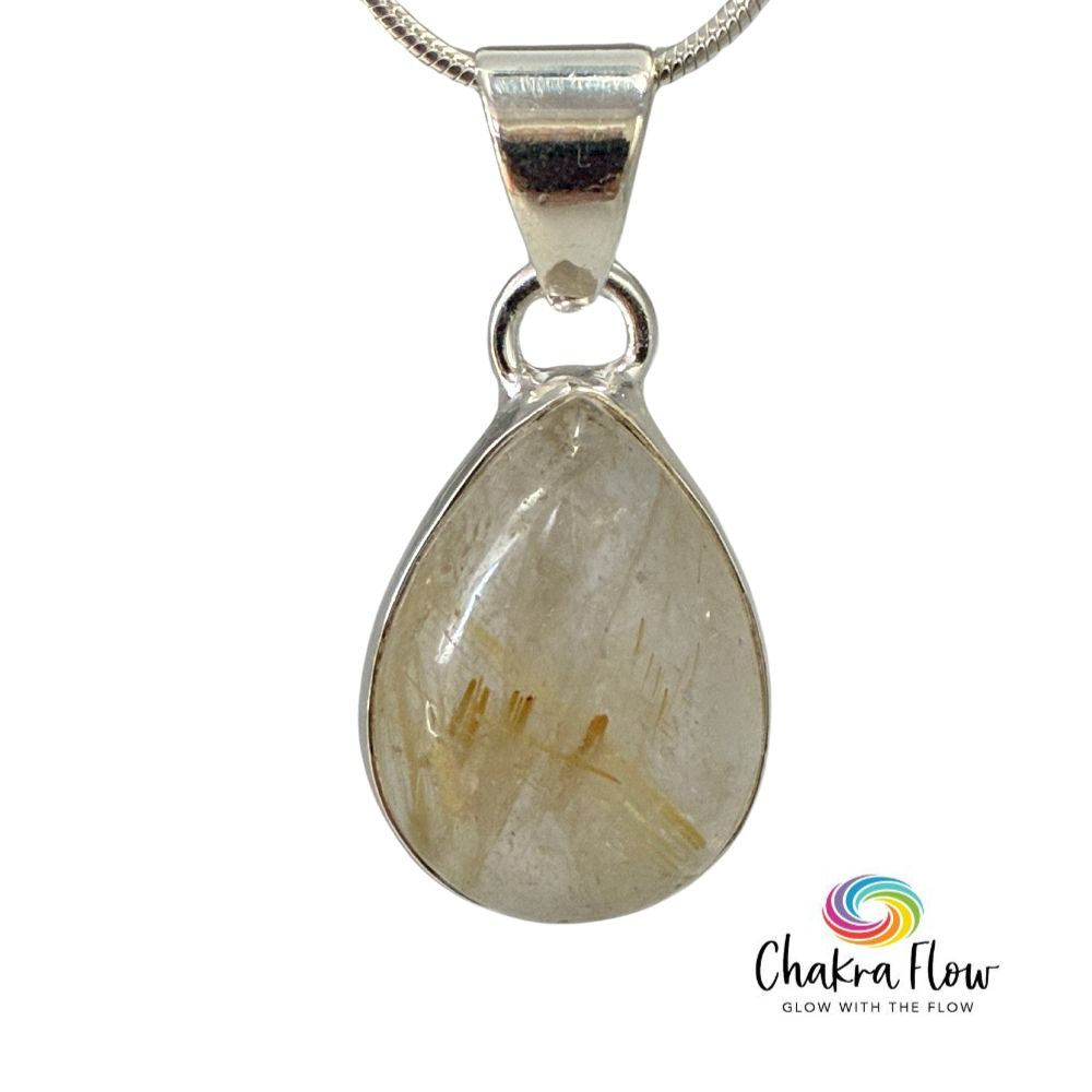 Rutilated Quartz Sterling Silver Pendant