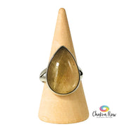 Rutilated Quartz Sterling Silver Ring Size 8