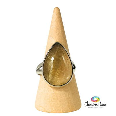 Rutilated Quartz Sterling Silver Ring Size 8