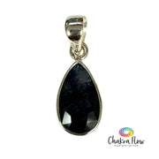 Faceted Sapphire Teardrop Sterling Silver Pendant