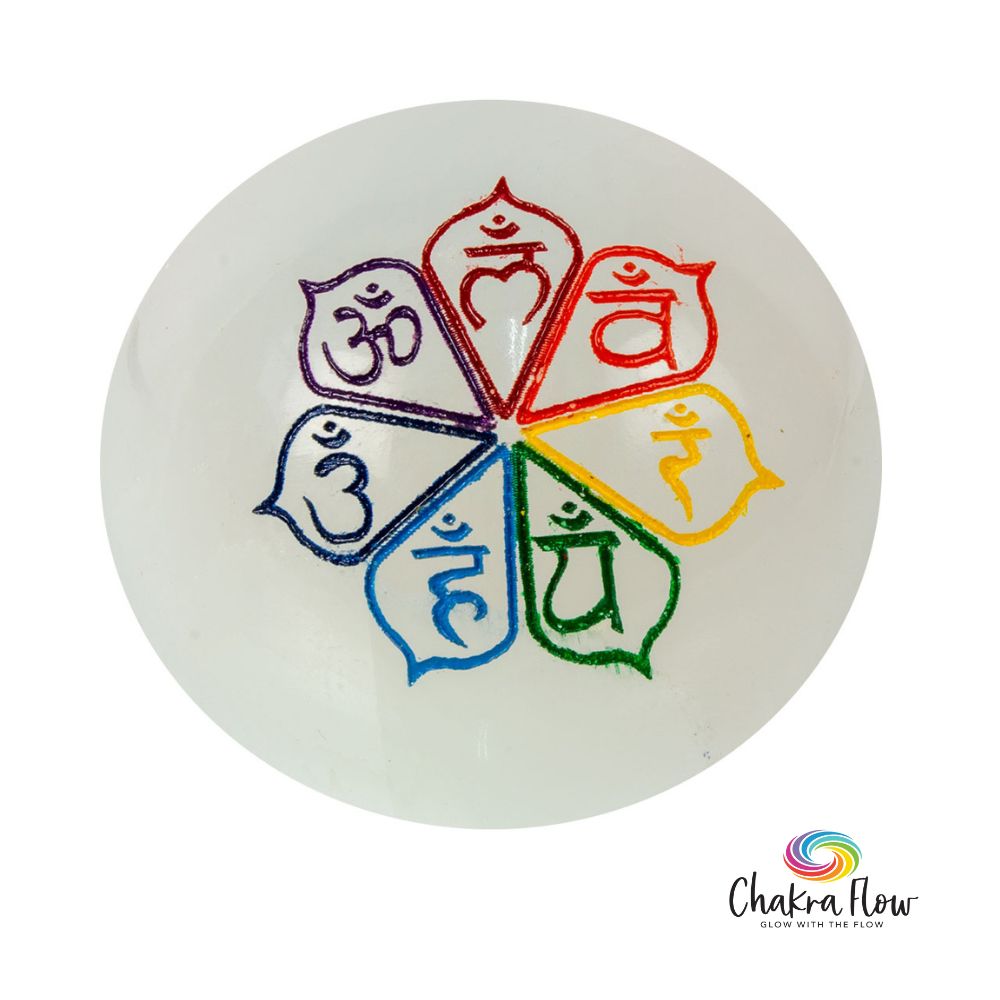 Selenite Chakra 3" Sphere