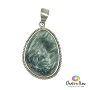 Seraphinite Sterling Silver Pendant