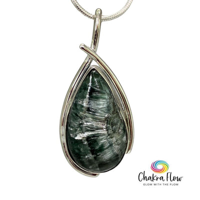 Seraphinite Sterling Silver Pendant