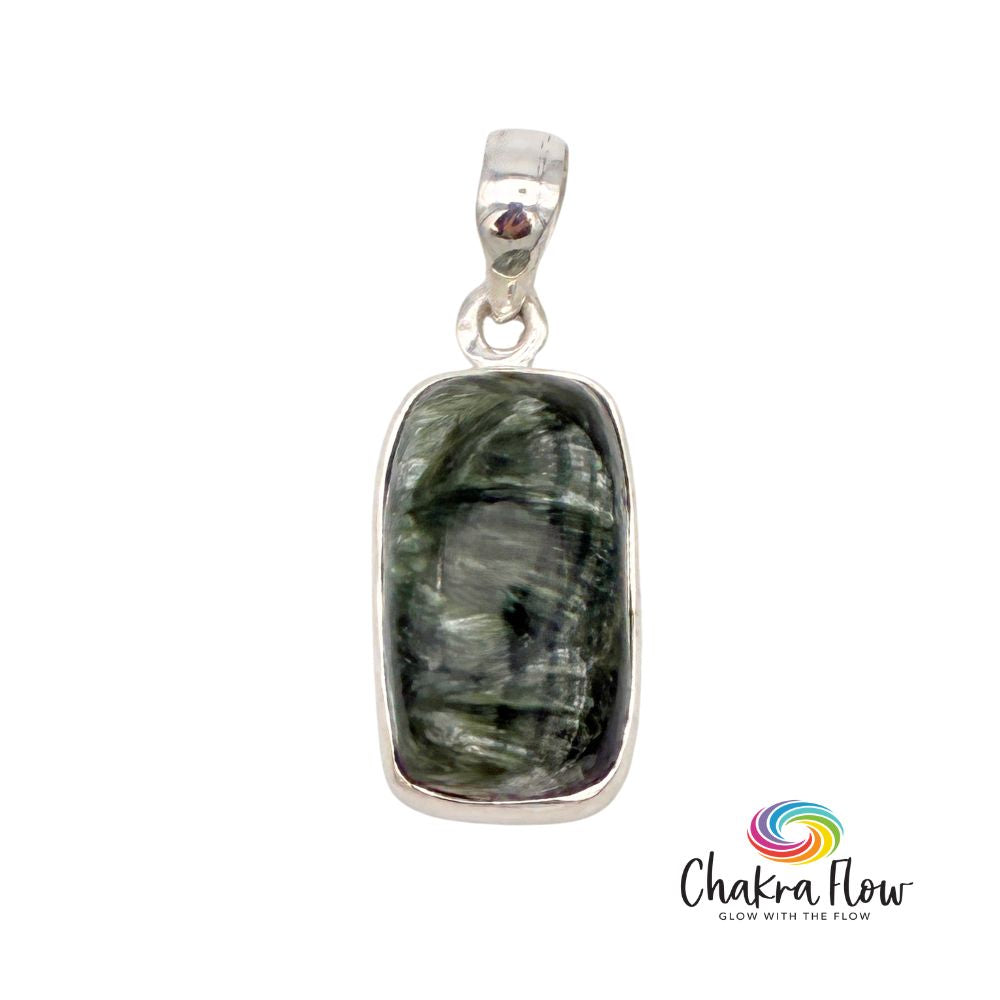 Seraphinite Sterling Silver Pendant