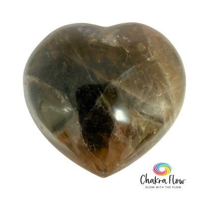 Large Smoky Quartz Heart Palm Stone