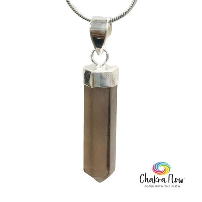 Smoky Quartz Pencil Sterling Silver Pendant