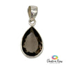 Faceted Teardrop Smoky Quartz Sterling Silver Pendant