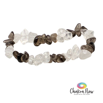 Smoky Quartz & Clear Quartz Chips Bracelet