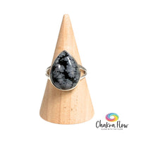 Snowflake Obsidian Sterling Silver Ring