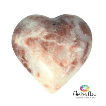 Strawberry Calcite Heart Palm Stone