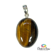 Tiger's Eye Oval Sterling Silver Pendant