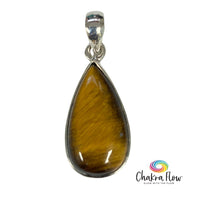 Tiger's Eye Teardrop Sterling Silver Pendant