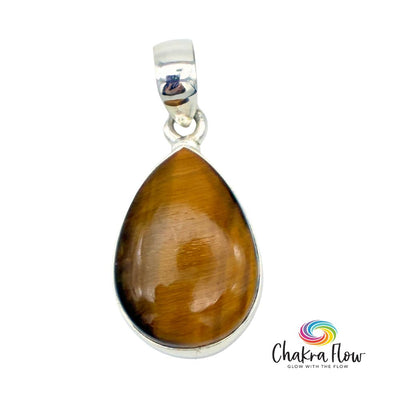 Tiger's Eye Teardrop Sterling Silver Pendant