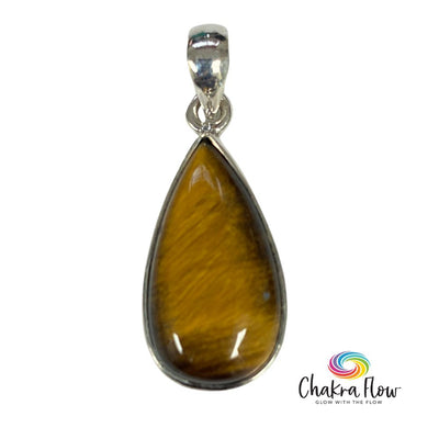 Tiger's Eye Teardrop Sterling Silver Pendant
