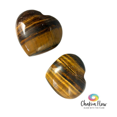 Tiger's Eye Heart Palm Stones