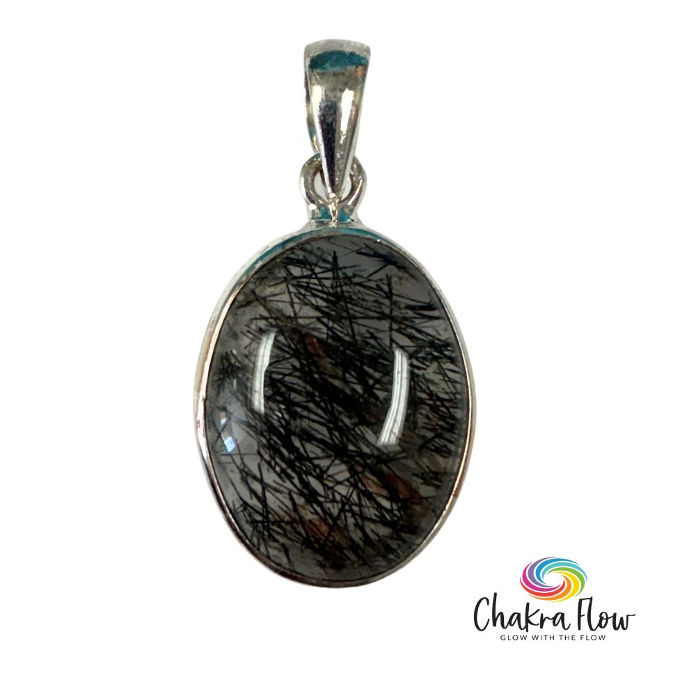Tourmalinated Quartz Sterling Silver Pendant