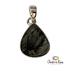 Tourmalinated Quartz Teardrop Sterling Silver Pendant