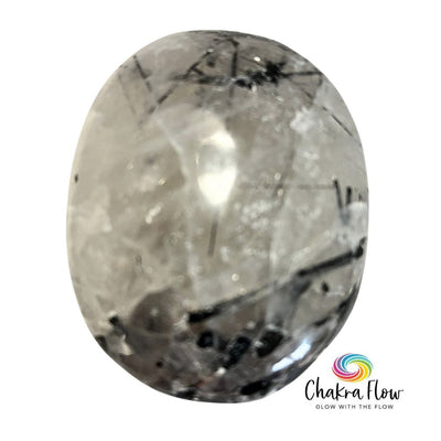 Tourmalinated Quartz Palm Stone
