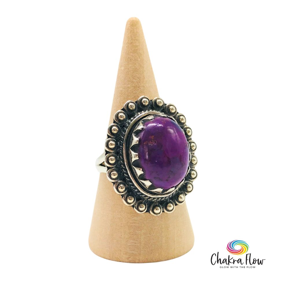 Purple Mohave Turquoise Sterling Silver Ring Size 6.5