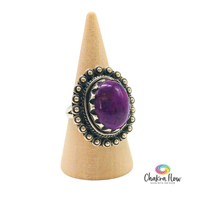Purple Mohave Turquoise Sterling Silver Ring Size 6.5