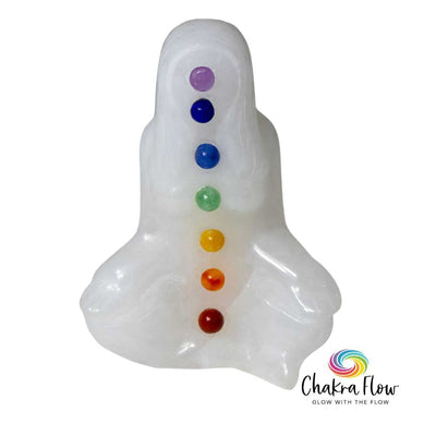 White Jade Figurine - Chakra Yoga Lady