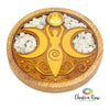 Wood Cone Incense Holder Moon Goddess & Moonstone