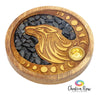 Wood Cone Incense Holder Wolf & Black Onyx