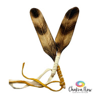 Wood Smudging Feathers