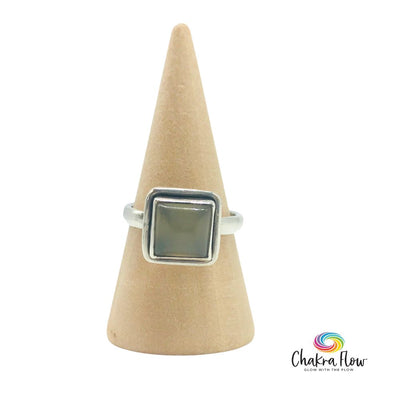 Yellow Fluorite Sterling Silver Ring Size 6.5