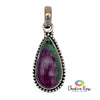 Ruby Zoisite Teardrop Sterling Silver Pendant