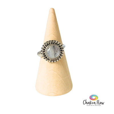Rainbow Moonstone Sterling Silver Ring Size 5 