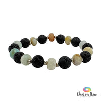 Amazonite Donut Diffuser Bracelet with Spacers