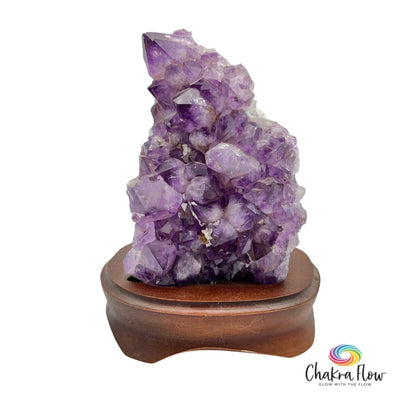 Amethyst Cluster on Wood Base