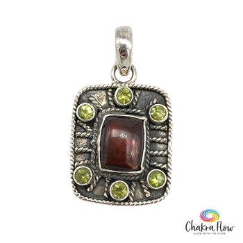 Ammonite & Peridot Pendant