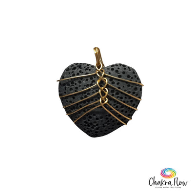 Black Lava Heart Diffuser Pendant