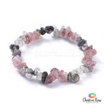 Tourmalinated & Strawberry Quartz Bracelet