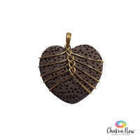 Brown Lava Heart Diffuser Pendant