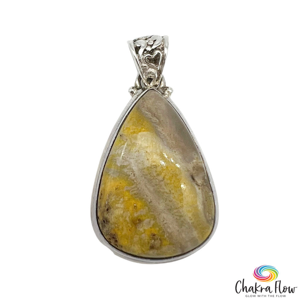 Bumblebee Jasper Sterling Silver Pendant