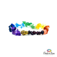 Chakra Chips Buddha Heads Bracelet
