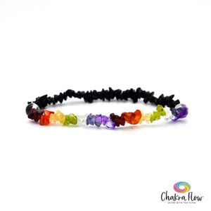 Chakra Obsidian Chips Bracelet