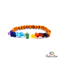 Chakra Chips Wood Beads 6mm Bracelet