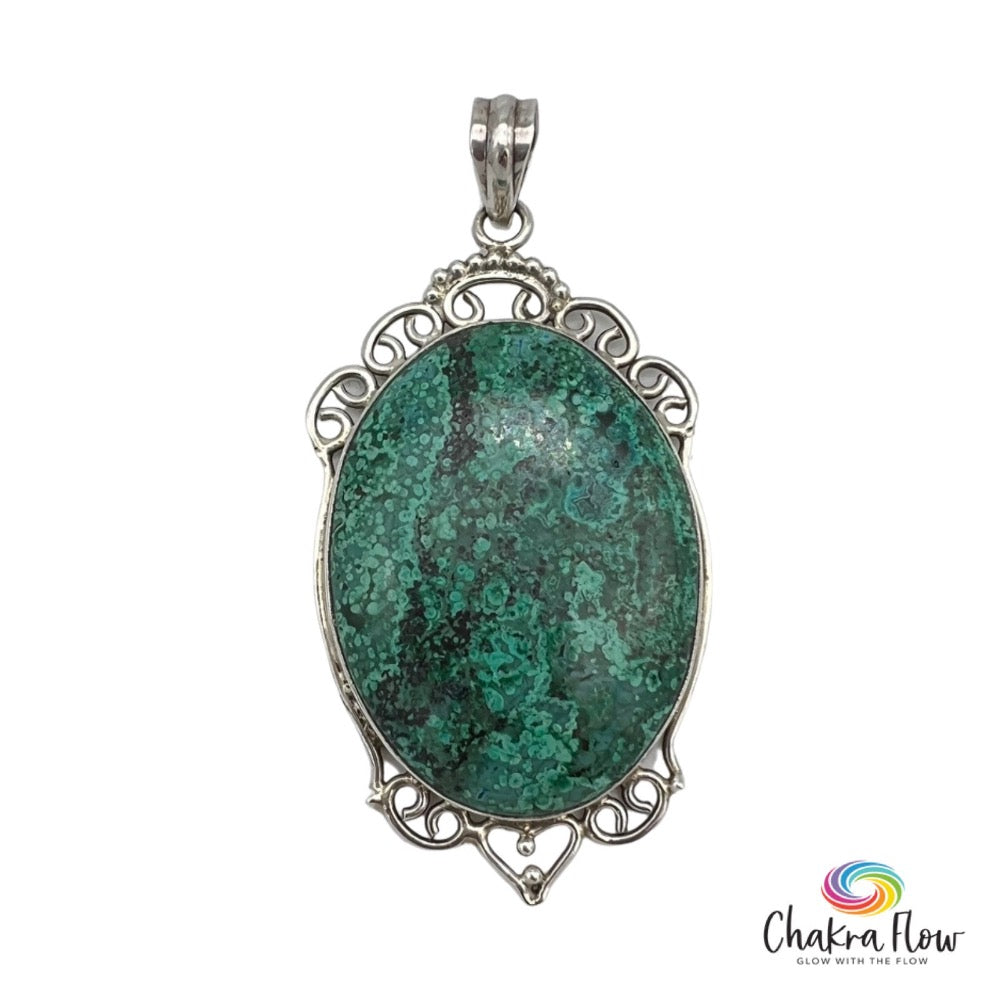 Chrysocolla Sterling Silver Pendant